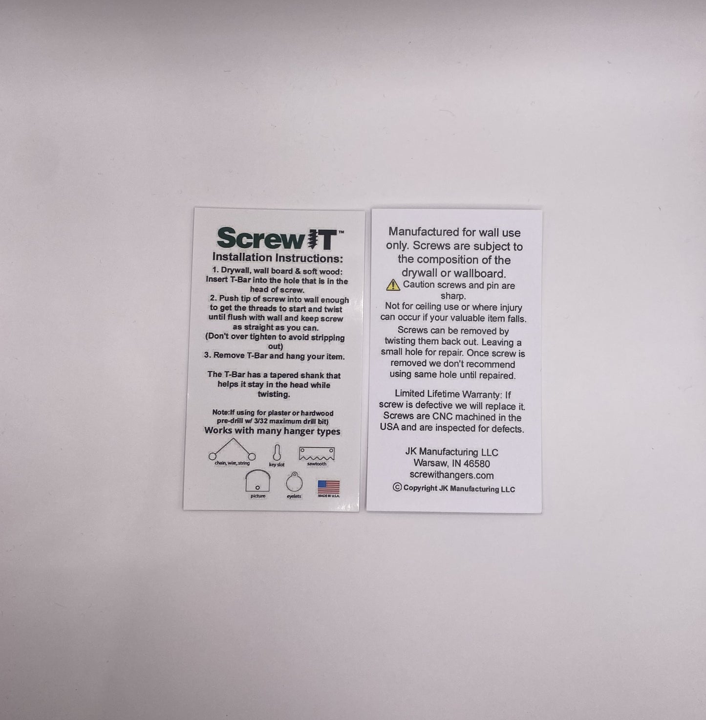 "Screw It" Picture Hanger Screw Holds 30 pounds